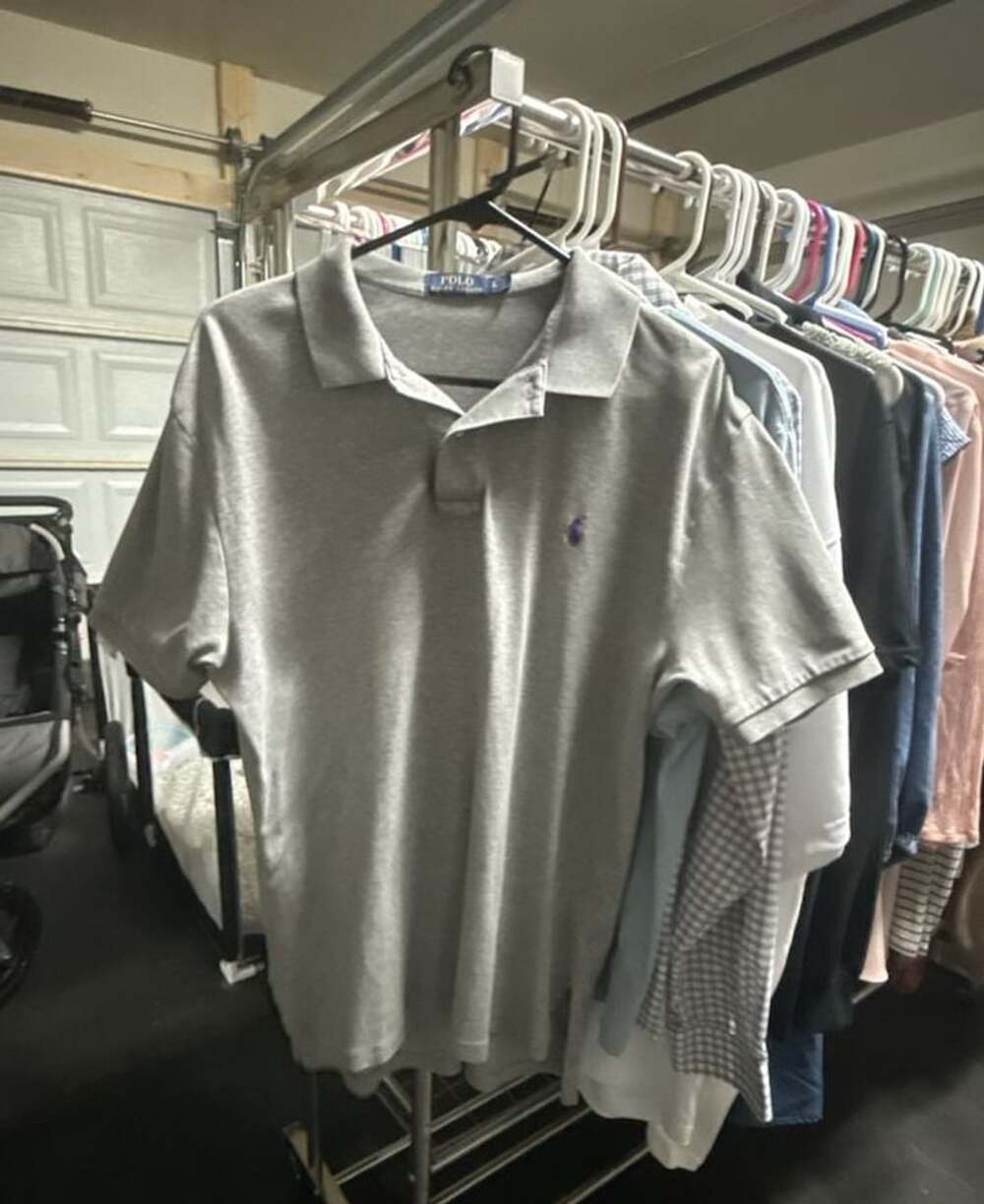 Polo Ralph Lauren Polo Shirt Size L Gray Purple Logo